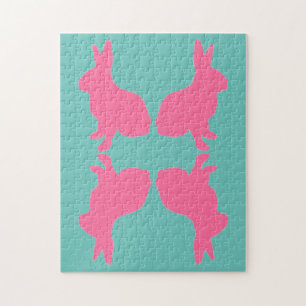 Difficile Puzzle de lapin rose moderne