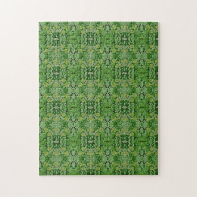 Difficult Green Cactus Kaleidoscope Puzzle (Vertical)