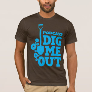 Dig Me Out Stacked Blue Logo sur T-shirt Brown