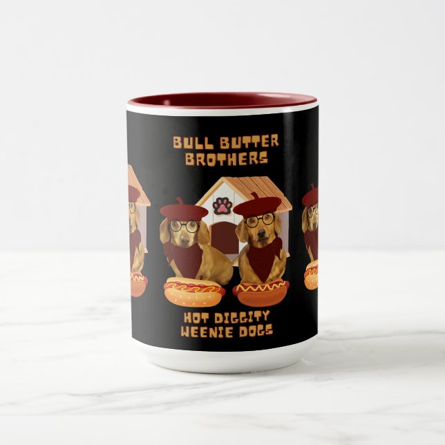 Diggity Hot Weenie Chiens Café Mug (Centre)