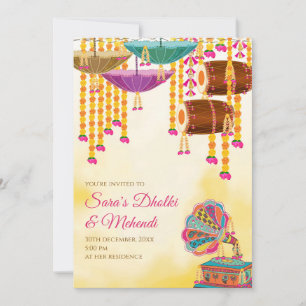Digital Dholki invite les invitations Mehndi, Mehn