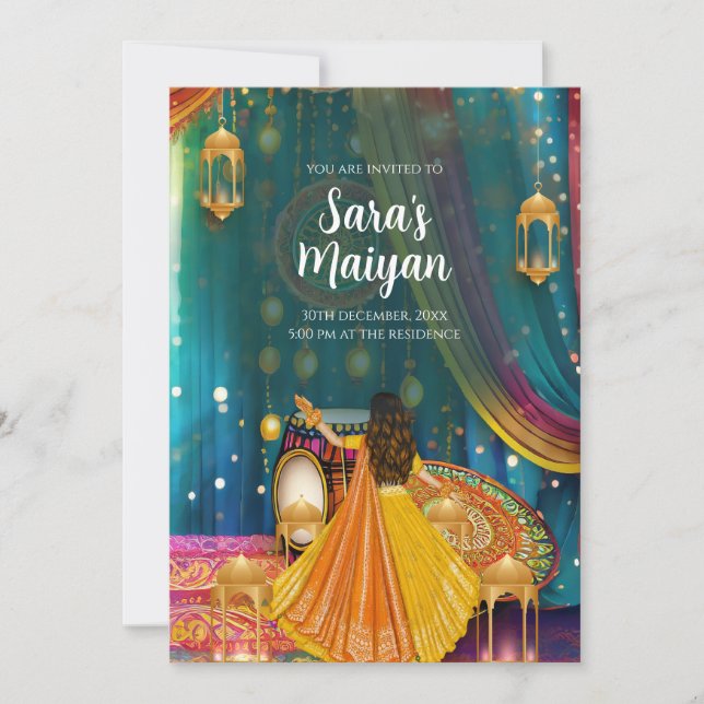 Digital Maiyan invite comme les invitations Pithi (Devant)