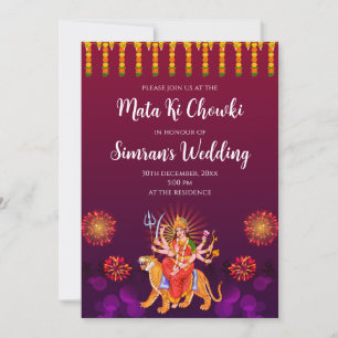 Digital Mata ki Chowki invitation & Maa Sherawali