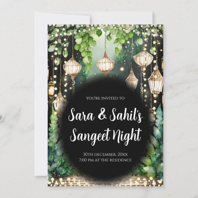 Digital Sangeet invite les cartes mariages indienn (Devant)