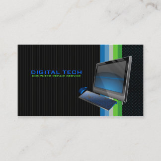 Digital Tech. Ordinateur 2 Cartes de visite