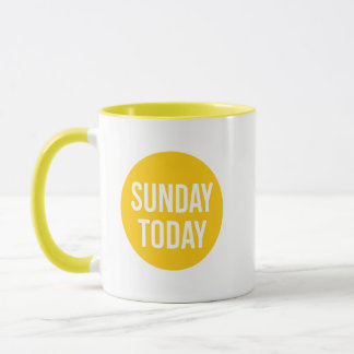 dimanche aujourd'hui mug, Jaune mug de café Dimanc