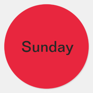 Dimanche Jour de la semaine Stickers rouges