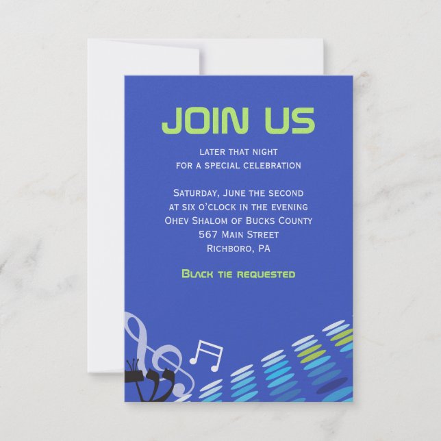 DIMENSIONAL Bar Mitzvah Invitation Carte de récept (Devant)