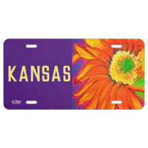 PLAQUE DE LICENCE avec tournesol
