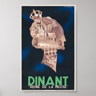 Dinant Reine de la Meuse Poster vintage 1934