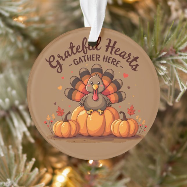 Dinde de Thanksgiving à cœurs reconnaissants (Arbre)