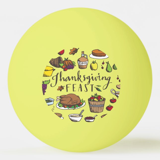 Dinde de Thanksgiving   Balle de Ping Pong (Devant)