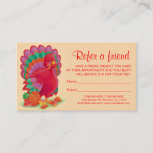 Dinde de Thanksgiving cartes de visite d'un ami d'