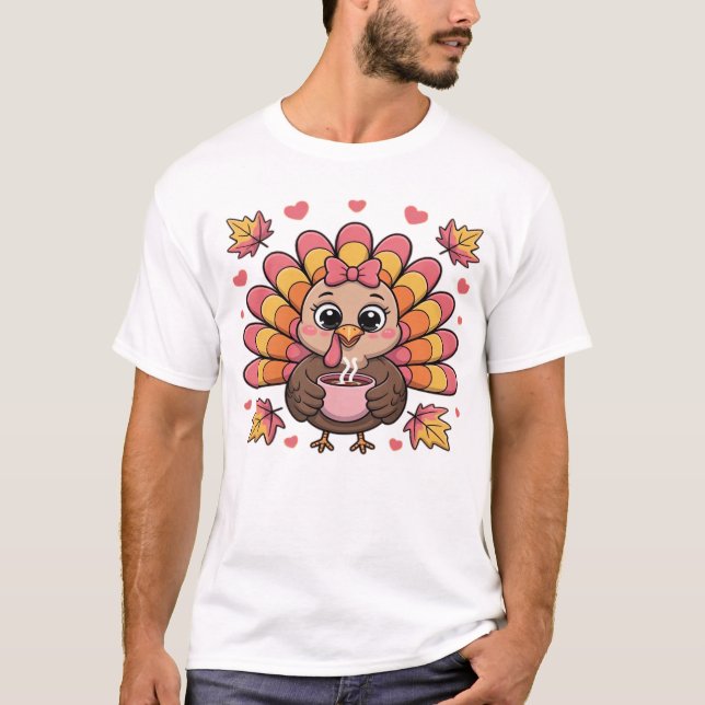 dinde de thanksgiving kawaii rose T-Shirt Classiqu (Devant)