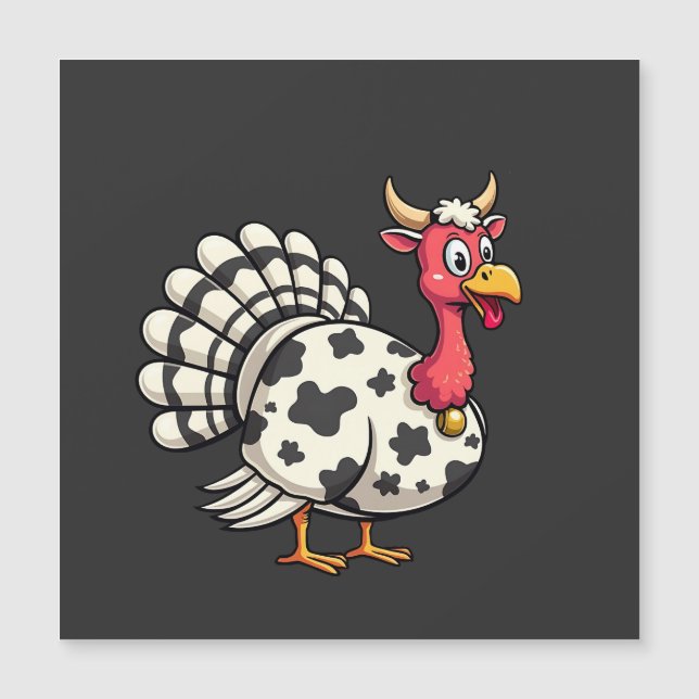 Dinde de Thanksgiving Tête de Vache Moo Drôle Fami (Devant)