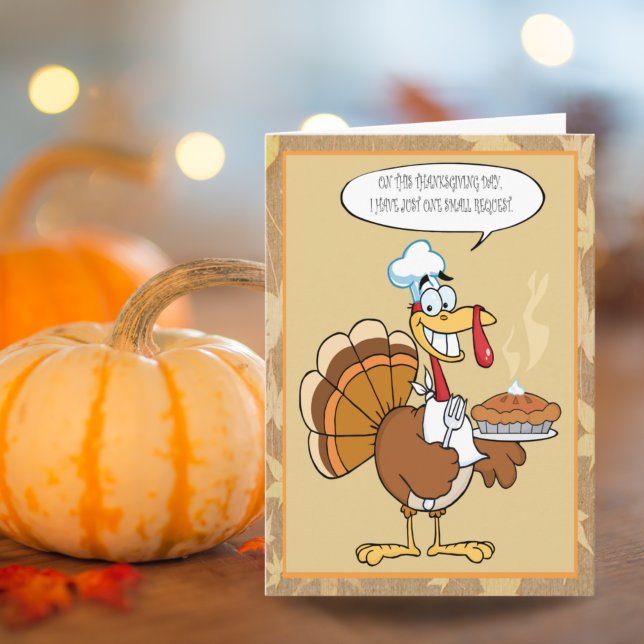 Dinde drôle Joyeux Thanksgiving Carte de service d (Créateur téléchargé)
