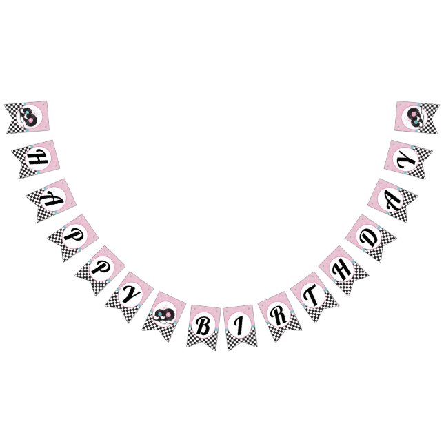 Diner 1950 Joyeux drapeau de Bunting d'anniversair (Tout)