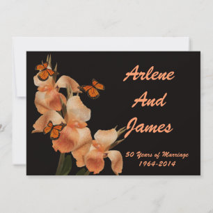 Dîner 50e anniversaire invitation en noir