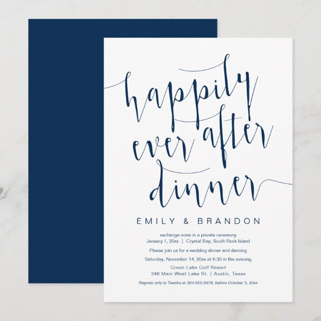 Dîner à jamais heureux, Invitation de mariage en f (Devant / Derrière)