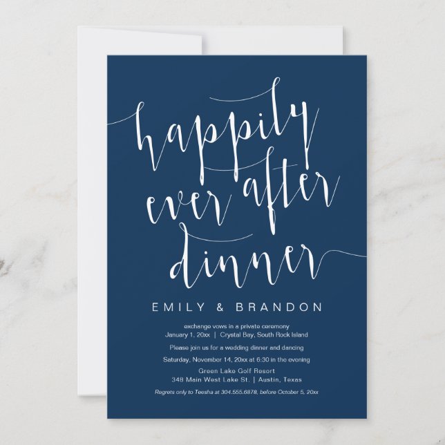 Dîner à jamais heureux, Invitation de mariage en f (Devant)