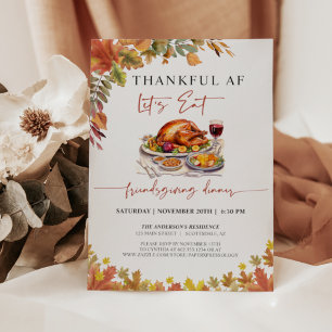 Dîner Amical Dîner De Thanksgiving Invitation