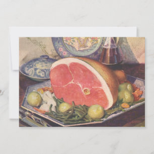 Dîner au jambon vintage avec haricots verts et pom