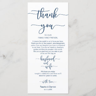 Dîner Cadre Merci, bleu marine, cartes