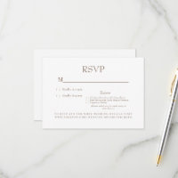 Dîner Champagne Choix Carte RSVP Mariage