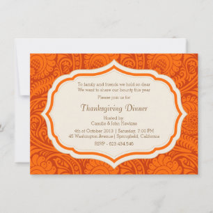 Dîner d'action de grâce Damask Invitation