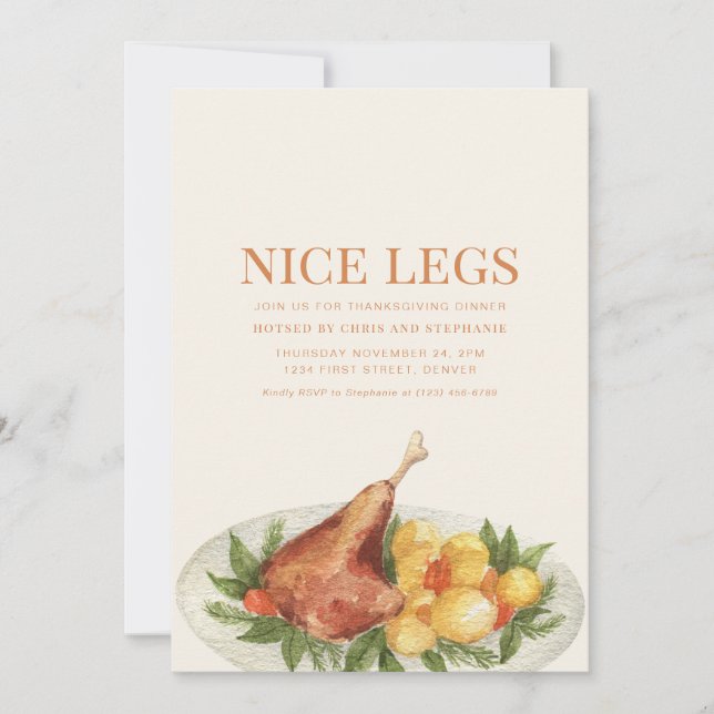 Dîner d'action de grâces amusant Invitation (Devant)