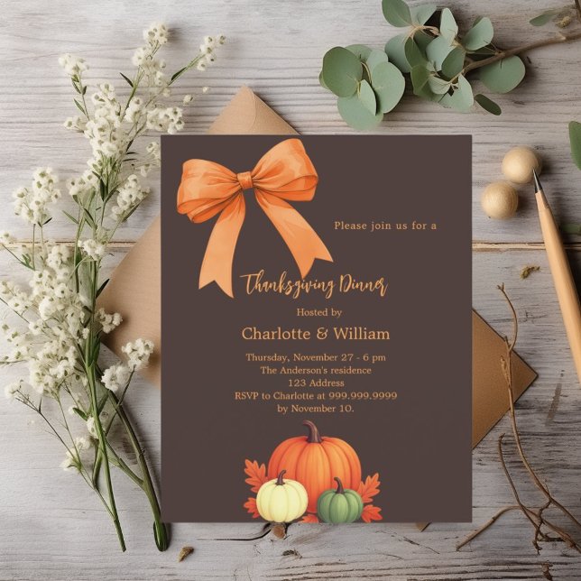 Dîner d'action de grâces citrouille arc-brun (Créateur téléchargé)