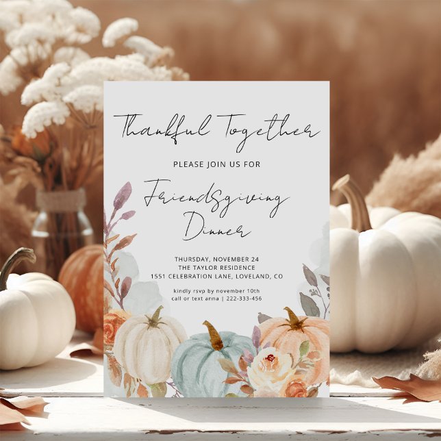 Dîner d'amitié Citrouille Invitation Modèle (Créateur téléchargé)