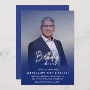 Dîner d'anniversaire 78e invitation Photo Hommes