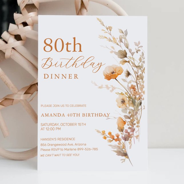 Dîner d'anniversaire d'automne Invitation - automn (Créateur téléchargé)