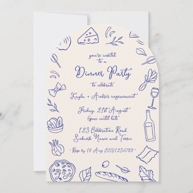 Dîner de fête Arch Invitation Côte Amalfi (Devant)