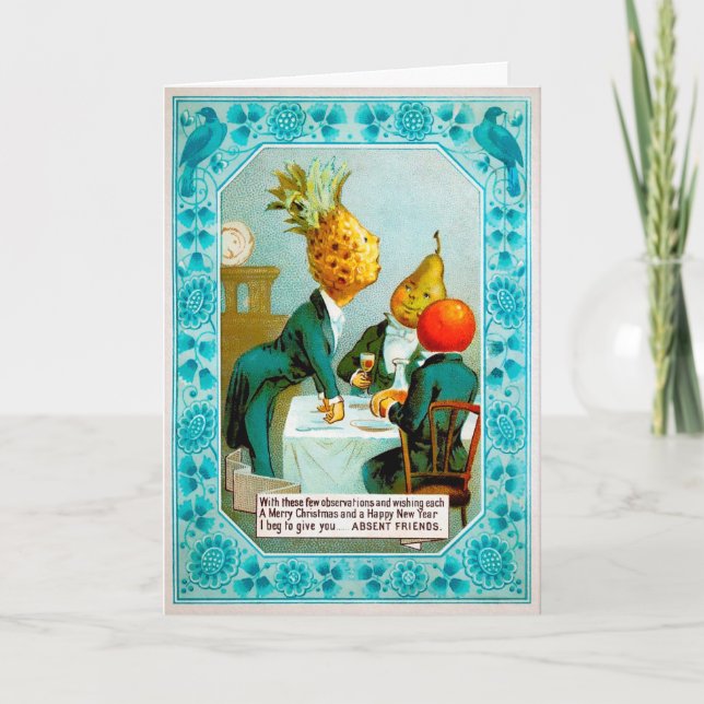 Dîner de Fruit Victorien Carte de Noël (Devant)