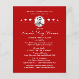 Dîner de la journée Lincoln Invitation de collecte