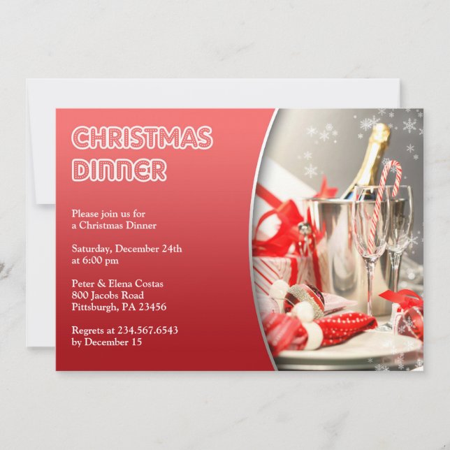 Dîner de Noël Cocktail Invitation (Devant)