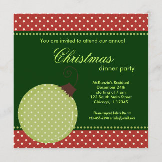 Dîner de Noël Dots Invitation