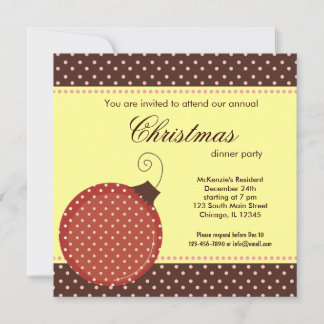 Dîner de Noël Dots Invitation