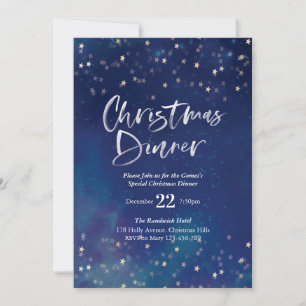 Dîner de Noël Invitation étoiles de minuit