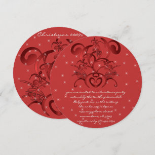 Dîner de Noël Red Swirl Invitations