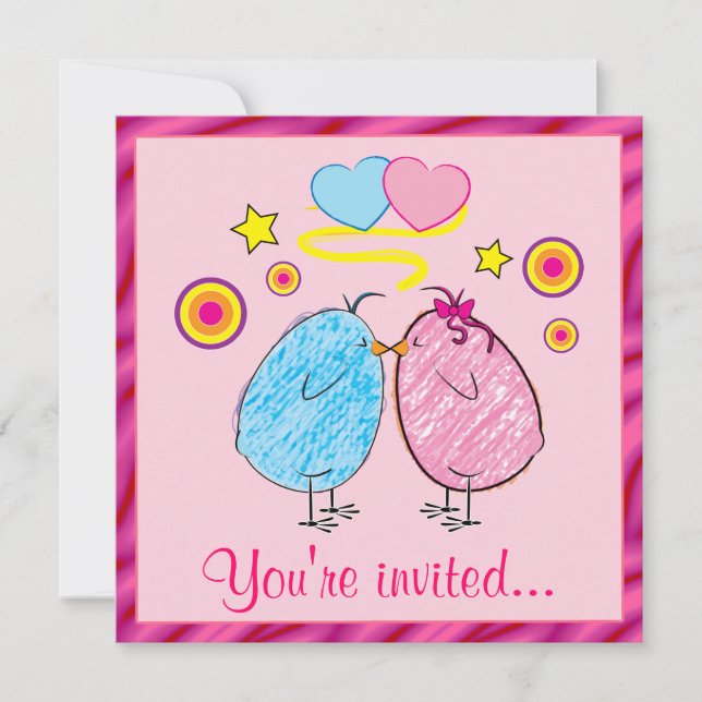 Dîner de Pâques Invitation avec des chicots carica (Devant)