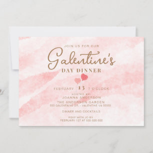 Dîner de Pink Galentine Brunch Party Invitation