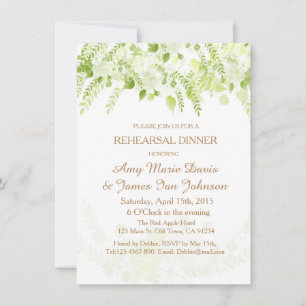 Dîner de printemps fleuri Boho vert Invitation