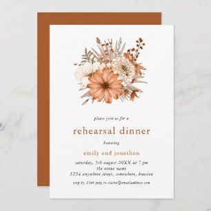 Dîner de répétition automne Florals Invitation