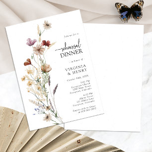 Dîner de répétition blanc Boho Invitation