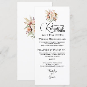 Dîner de répétition Boho Soft Rose/Fleurs Blanches