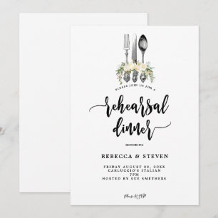Dîner de répétition botanique rose invitation