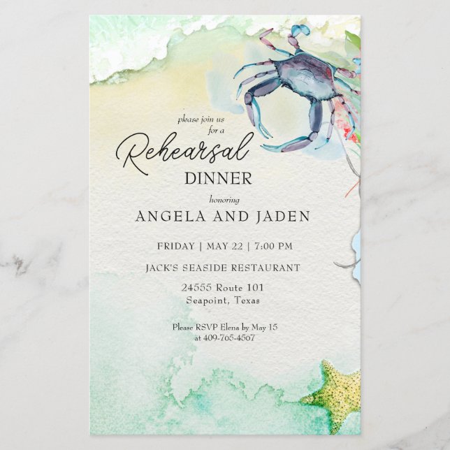 Dîner de répétition Budget Bord de mer Crabe du Ma (Devant)